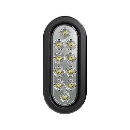 6 Oval - 10 LED White Back Up Reverse Trailer Light